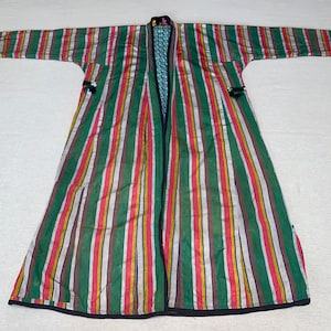 UZBEK CHAPAN, vintage coat, handmade uzbek robe, Uzbekistan caftan, boho jacket, tajik dress
