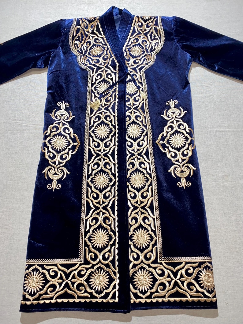 Chapan Robe Handmade Uzbek Suzani Chapan: Golden Embroidered Caftan Robe - Etsy