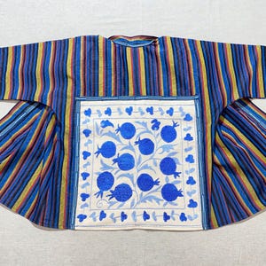 UZBEK CHAPAN, vintage suzani coat, handmade uzbek robe, Uzbekistan caftan, boho embroidered jacket, tajik dress