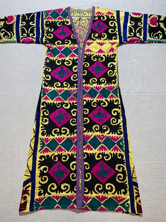 UZBEK CHAPAN, vintage suzani coat, handmade uzbek… - image 5