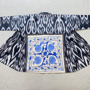 UZBEK CHAPAN, vintage suzani coat, handmade uzbek robe, Uzbekistan caftan, boho embroidered jacket, tajik dress