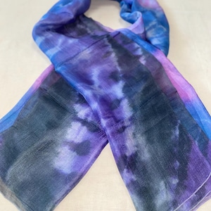 Uzbek Silk Ikat Scarf Vintage style Shawl Multicolor Uzbekistan handmade handwoven Pure silkworm Silk Scarves