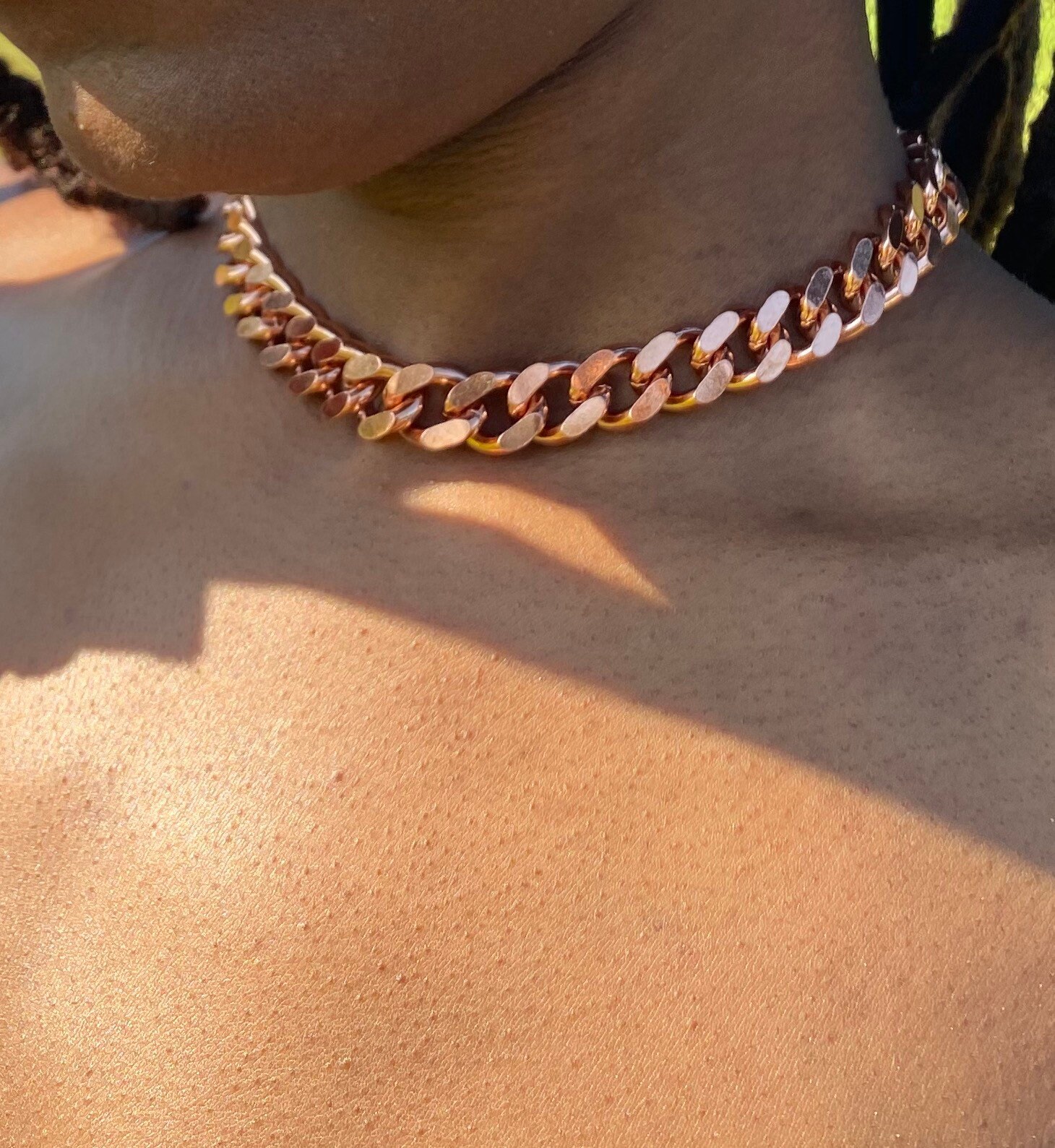 Natural 100 Copper Cuban Link Choker Etsy