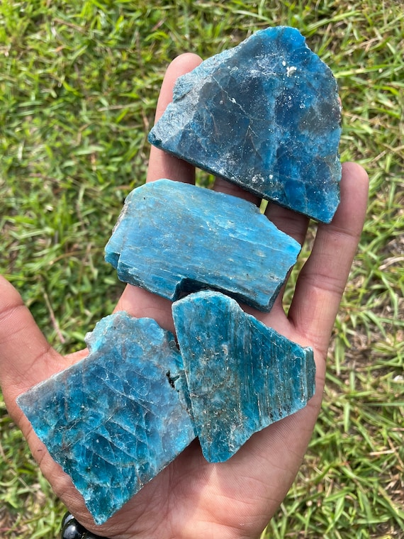 Natural Blue Apatite slab