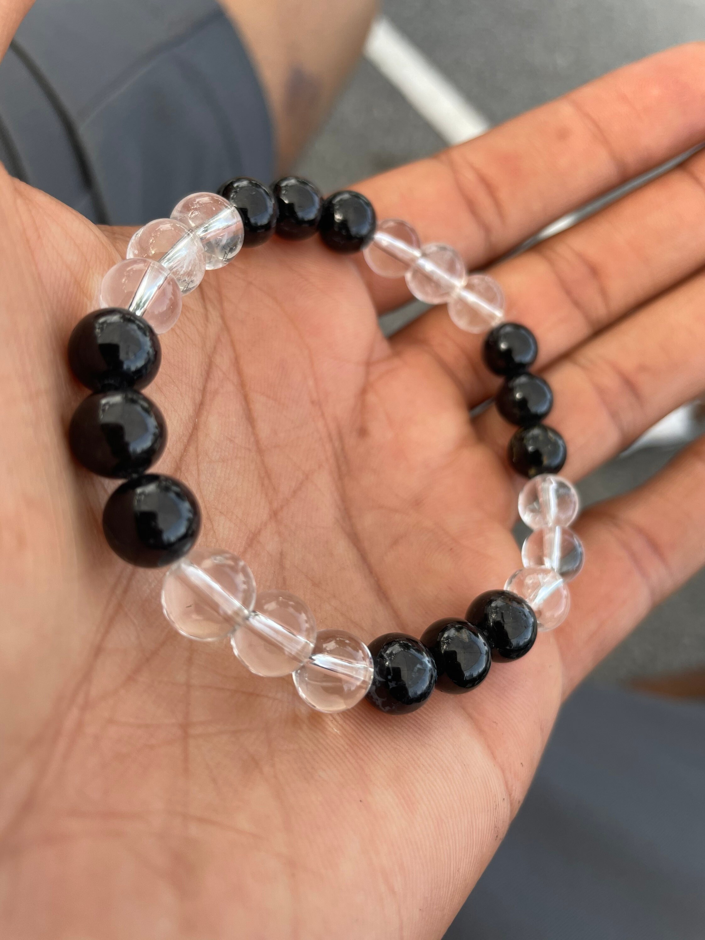Clear quartz with shop black tourmaline