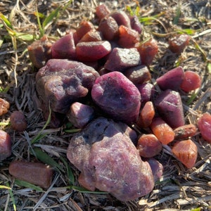 Raw crystals from Africa (Aventurine, Ruby, Amethyst, Yellow Obsidian, Carnelian, Tiger Eye, Kyanite, Apatite