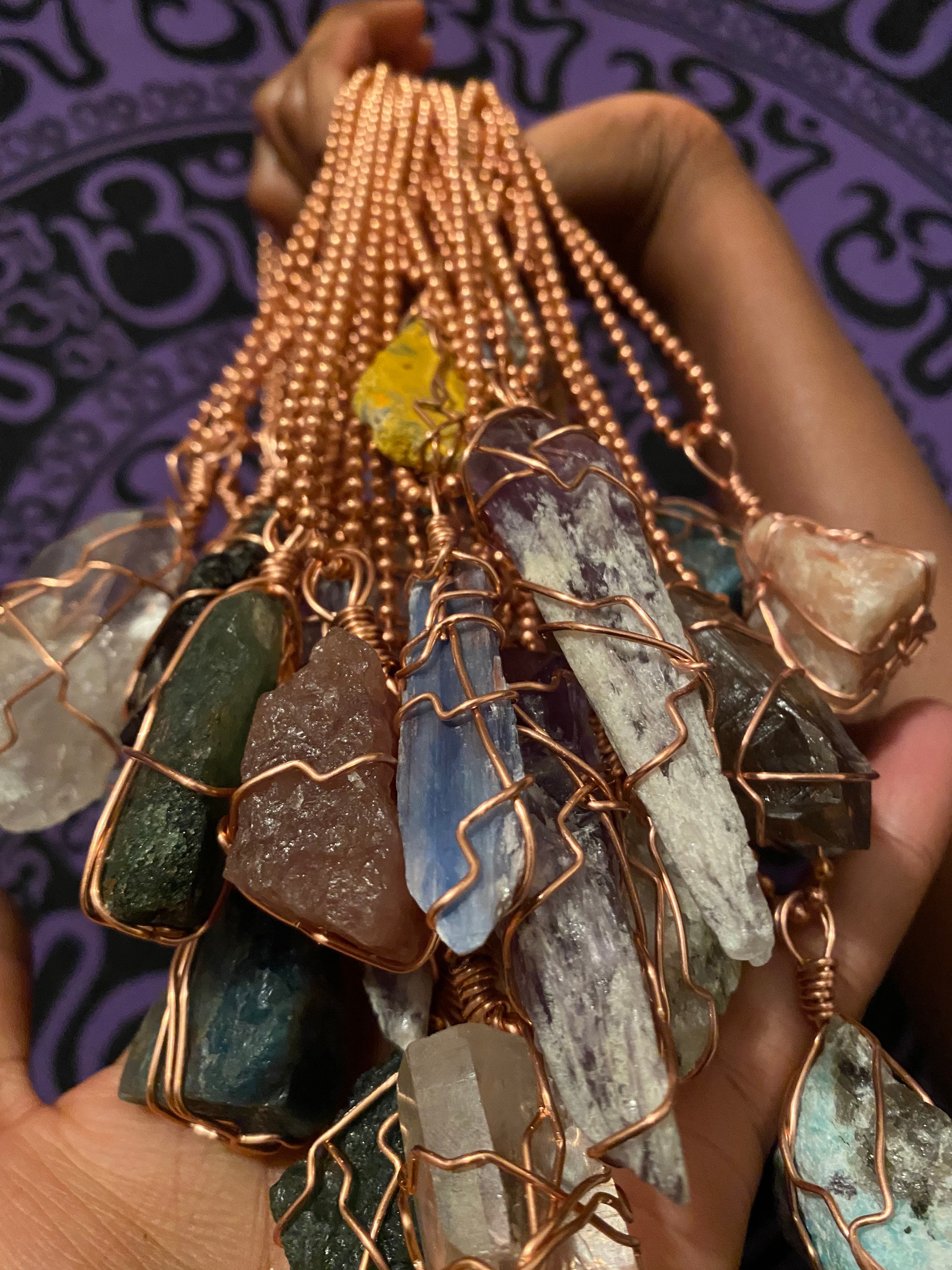 Handmade Pure Copper Wire Wrapped Crystals With 2mm Copper  display picture 3