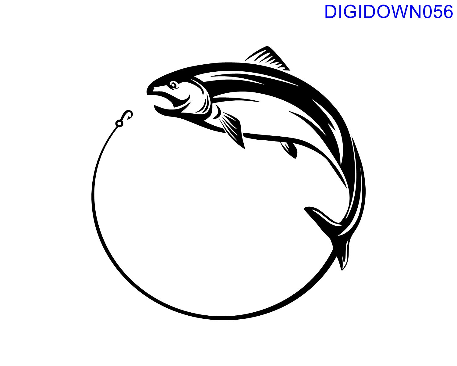 Download Fish and Hook SVG Cut File mtc svg pdf eps ai dxf png | Etsy