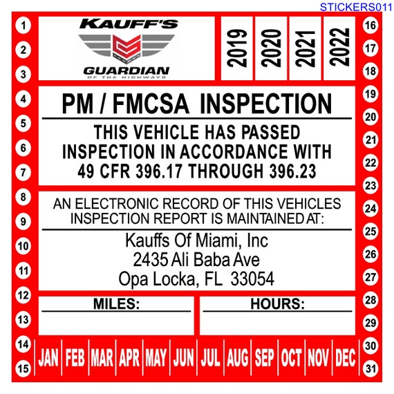 35 Fmcsa Annual Vehicle Inspection Label - Labels Database 2020