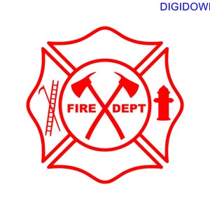 Maltese Cross Fire Dept Logo w/Hook Ladder Hydrant Hat | Etsy