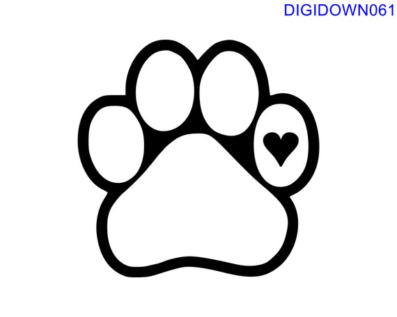 Download Dog Paw with Heart SVG Cut File mtc svg pdf eps ai | Etsy