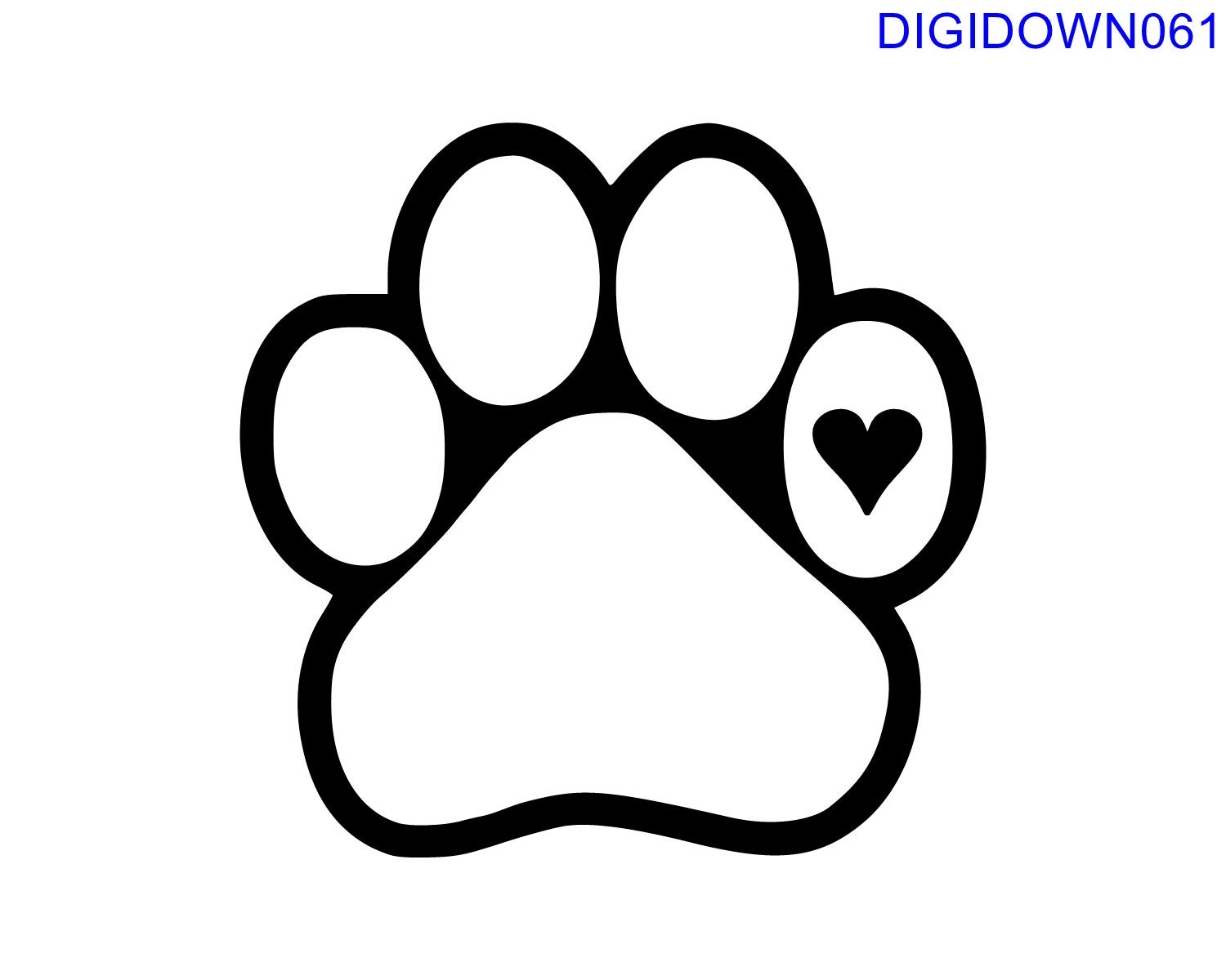 Dog Paw with Heart SVG Cut File mtc svg pdf eps ai | Etsy