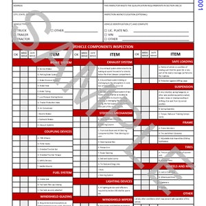 DOT Annual Vehicle Inspection Form for 49 CFR Part 396.17 through 396.23 PDF Download ~ PRINTIT001