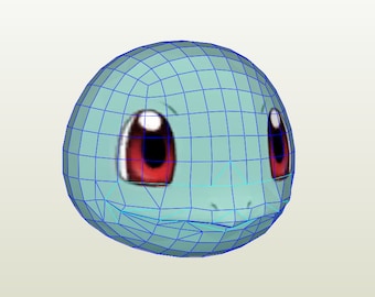 Maska Squirtle / Maska Squirtle, wszechświat pokemonów. Papercraft / Pepakura.