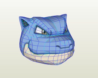 Maska Blastoise / Maska Blastoise, wszechświat pokemonów. Papercraft / Pepakura.