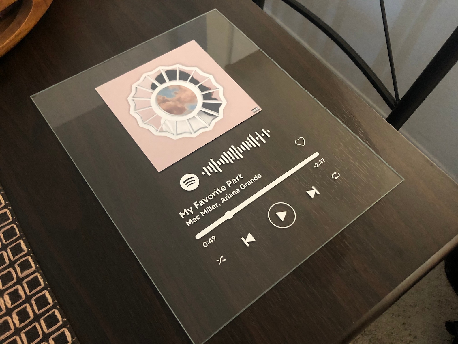 Spotify Song Glass Panel for Anniversary Scannable Spotify Etsy