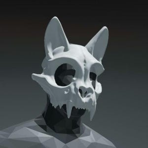 Cat Skull Mask movable Jaw