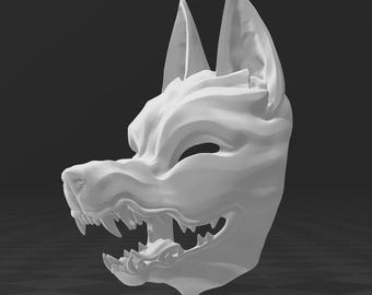 Kitsune Wolf Mask 3d print files