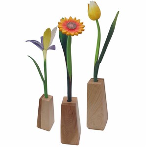 Wooden Flower Bud Vases image 1