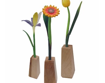 Wooden Flower Bud Vases