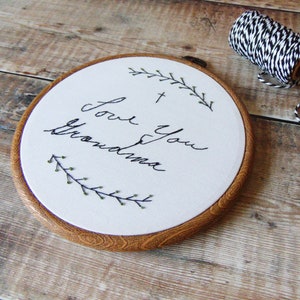 Handwriting Gift, Actual Handwriting Transformed into Embroidery, Memorial Gift, Handwriting Embroidery, Remembrance Gift (with border)