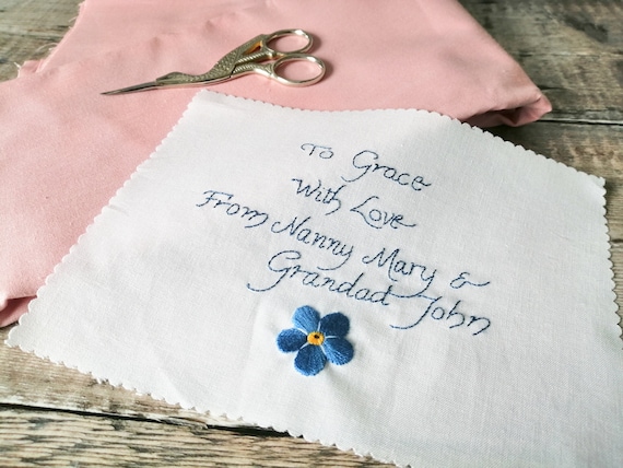 Wedding Dress Label Hand Embroidered With Your Actual Handwriting, Memorial  Handwriting, Something Blue Gift for the Bride, Wedding Keepsake - Etsy  Israel