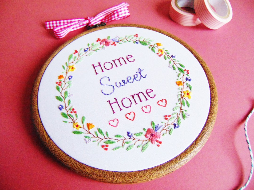 Housewarming Gift Home Sweet Home Embroidery Hoop Art, New Home Gift ...