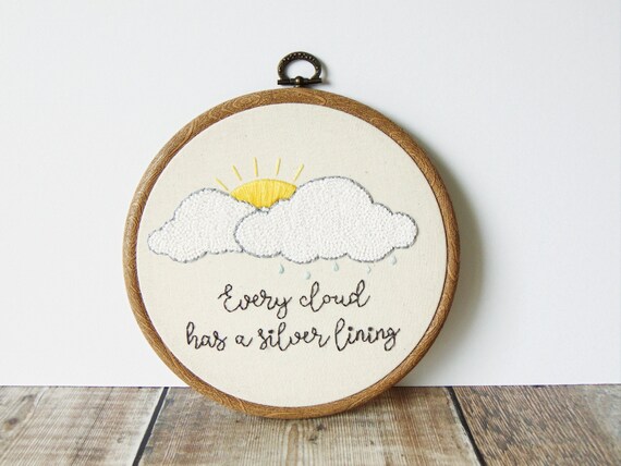 Cloud with Drop Hand-Embroidered Pin Cloud with Drop Hand-Embroidered Pin