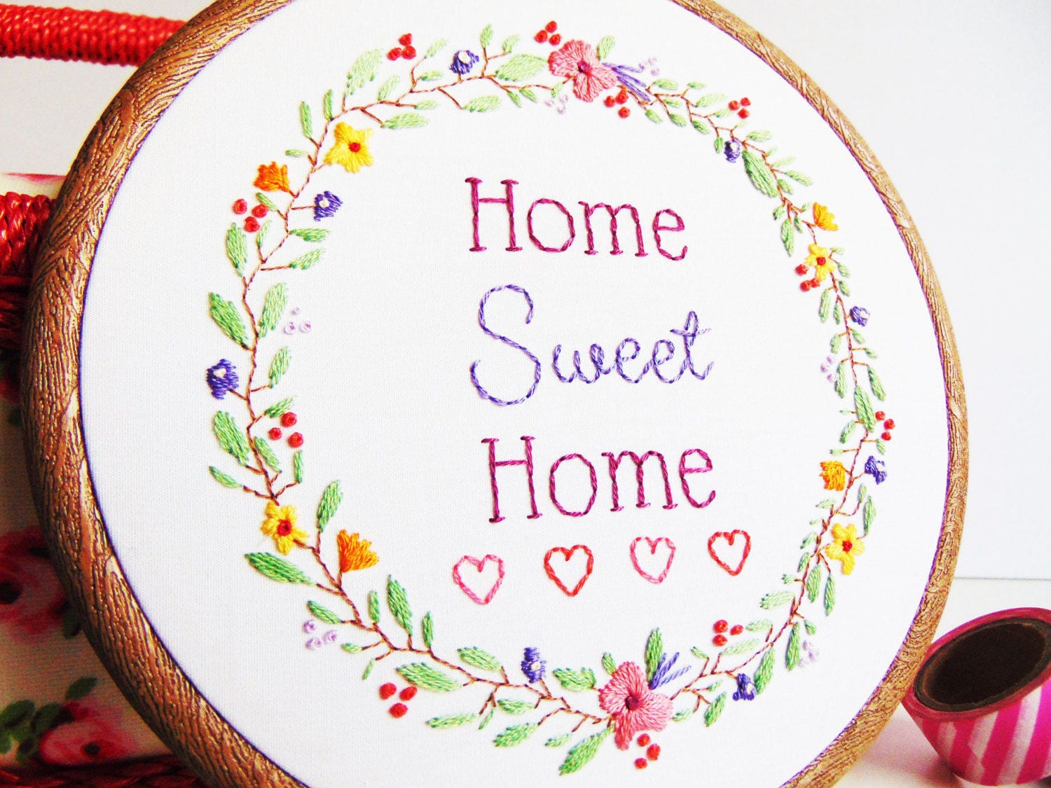Housewarming Gift Home Sweet Home Embroidery Hoop Art, New Home Gift ...