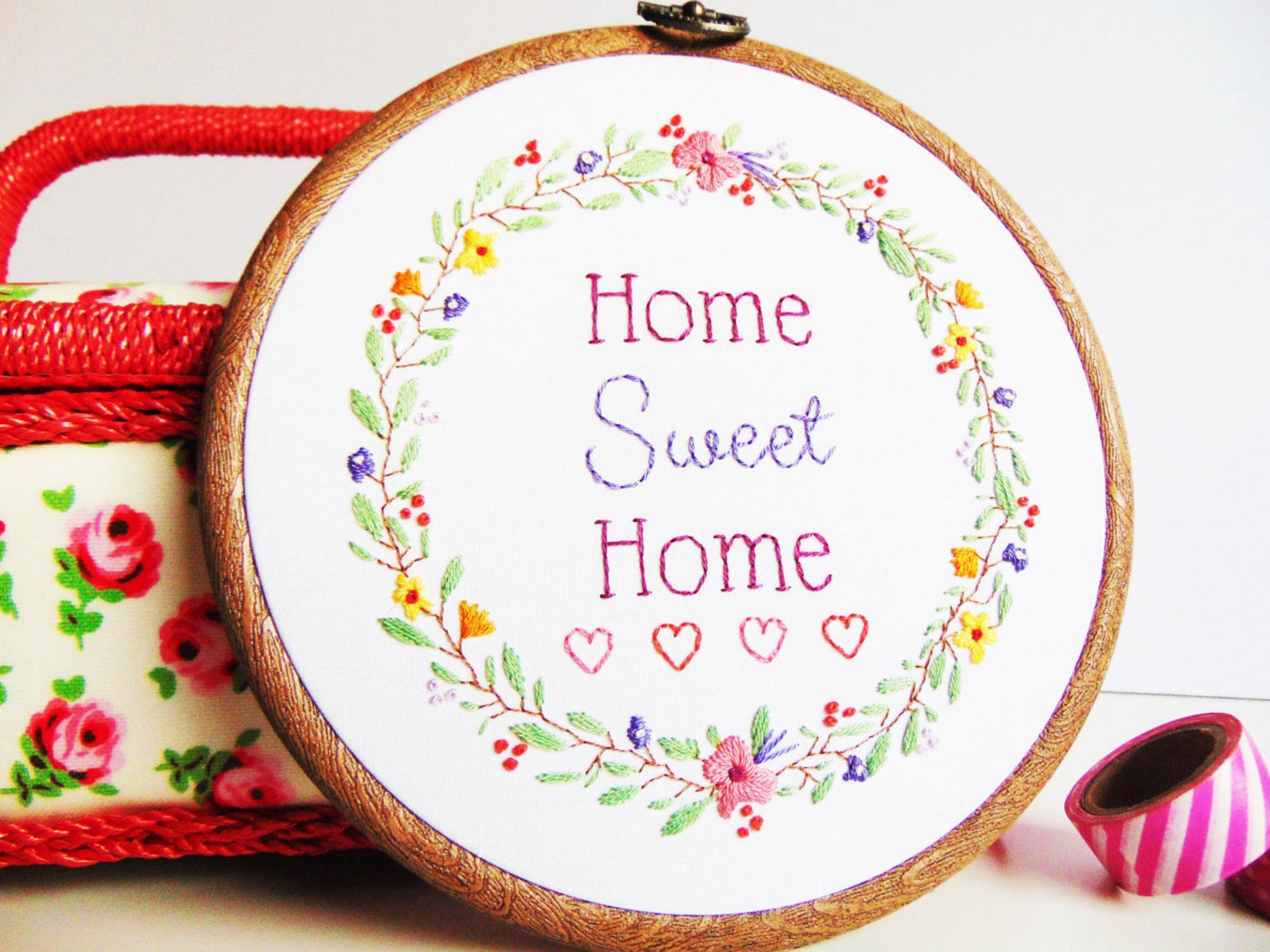 Housewarming Gift Home Sweet Home Embroidery Hoop Art, New Home Gift ...