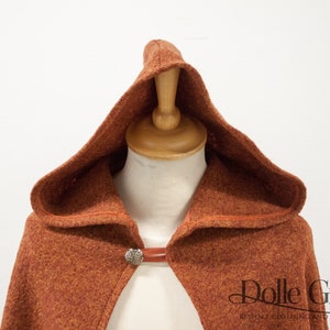 100% wool cloak in terracotta -- warm and ready to ship!