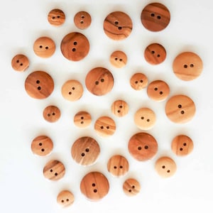 Olive Wood Buttons - Set Of 10