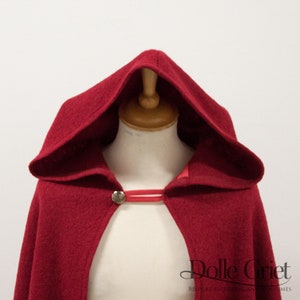100% wool cloak in bright red -- warm and ready to ship!