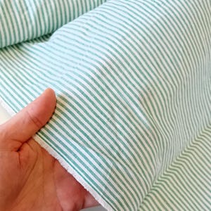 Overhemd stof groen-wit gestreept