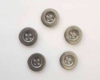 Vintage Metal Buttons - Set Of 10