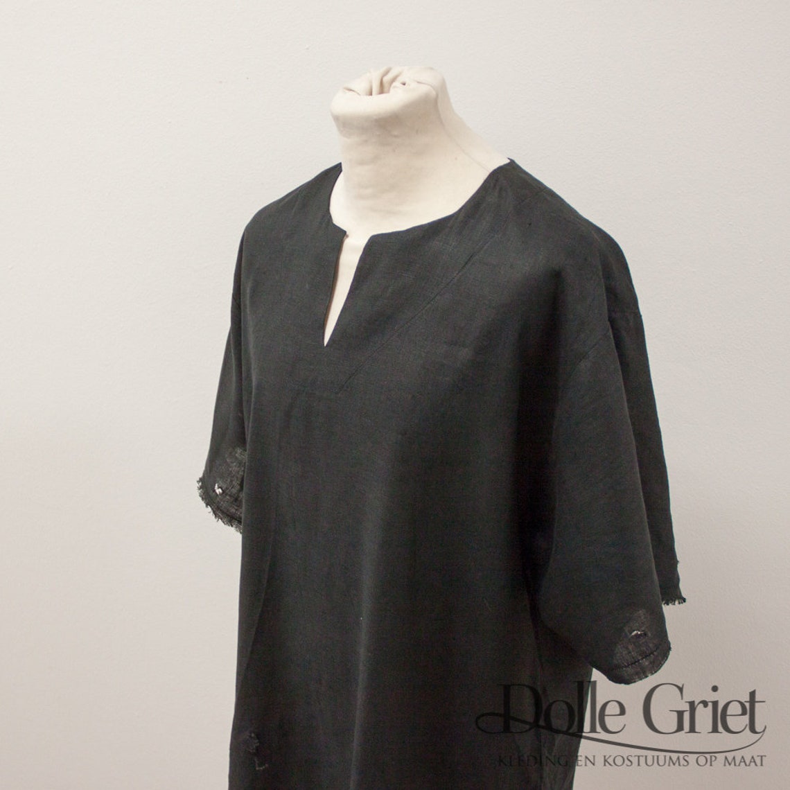 Destroyed Tunic in Black Linen With Holes Size M EU 50 - Etsy