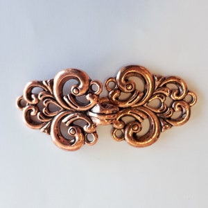 Scrollwork Cloak Clasp Copper