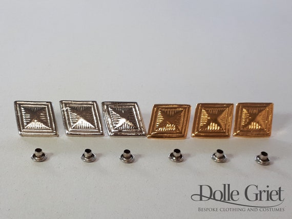 6 Decorative rivets - concho gold or silver
