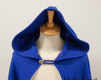 100% wool cloak in cobalt blue -- warm and ready to ship!