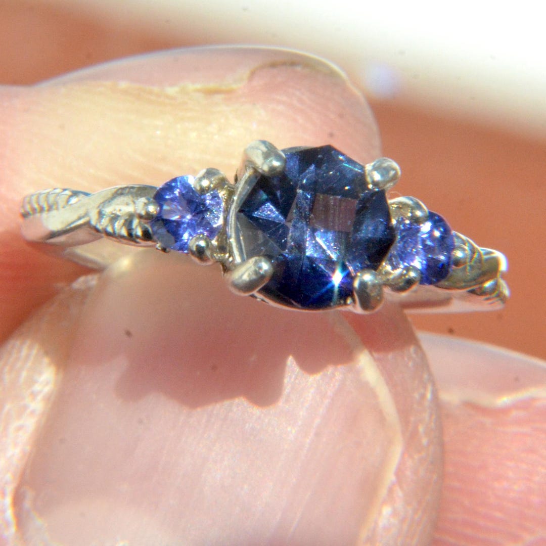 Real Blue Spinel Rings Regal Blue Spinel and Tanzanite Ring - 1.2ct - Etsy