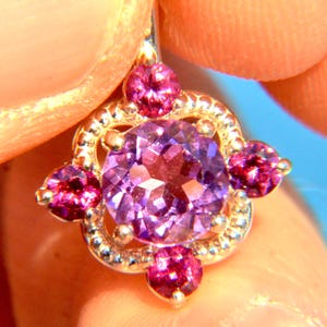 Amethyst and Rhodolite Garnet Star Pendant Necklace