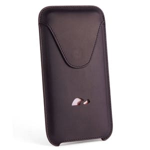 iPhone 8+ lederen zakje - iPhone 8+ Sleeve - Slim Case iPhone 8+ - Hoesje - Natuurlijk leer - ZWART