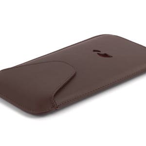 iPhone 8 Plus Leather Pouch - iPhone 8 Plus Sleeve - Slim Case iPhone 8 Plus - Sleeve Case - Natural Leather - DARK BROWN