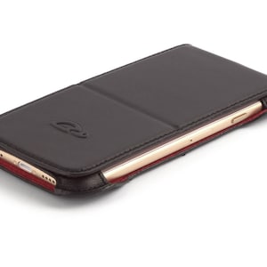 Etui cuir iPhone 6 - Housse iPhone 6 - Pochette iPhone 6 - Cuir semi-végétal - Fonction Stand - Pochette pour 3-4 cartes - NOIR