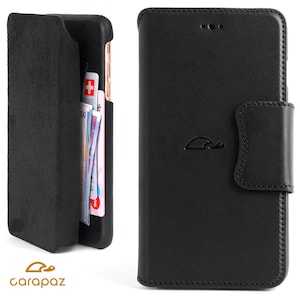 iPhone 6 Plus Wallet Case - Etui Cuir - Pochette iPhone 6 Plus - Flip Case - Folio Case - Cartes cachées - Fonction stand - NOIR