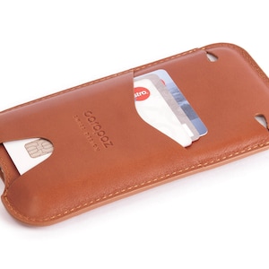 Funda de cuero para iPhone X / Xs - Funda de cuero para iPhone X - Funda delgada - Funda de cuero para iPhone X - Cuero natural liso - TAN