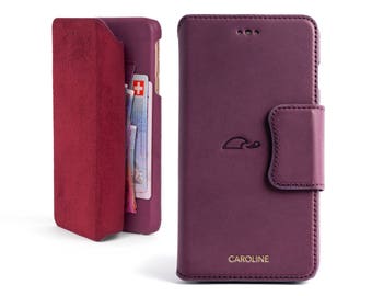 iPhone 6 Plus Leather Wallet Case - Wallet Case iPhone 6 Plus - iPhone Wallet Case - Leather Flip Case iPhone 6 Plus - Stand - PURPLE