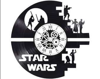 Orologio con disco in vinile da 33 giri a tema stella nera di Star Wars