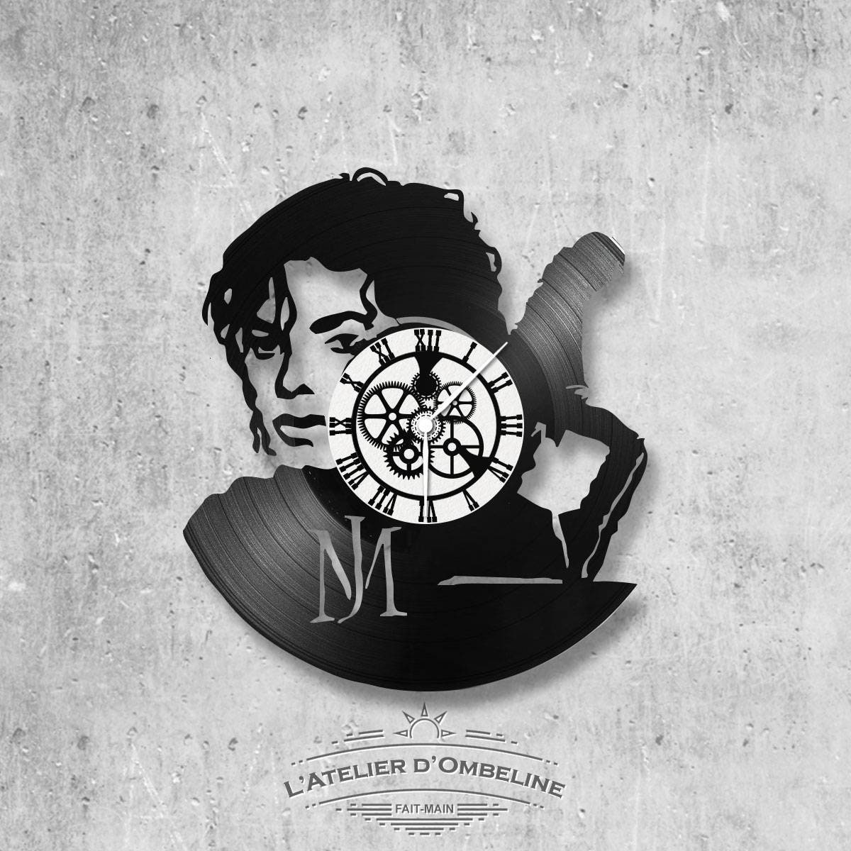 Horloge en Disque Vinyle 33 Tours Thème Michael Jackson Double