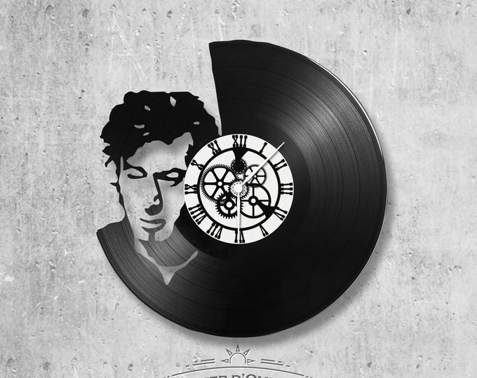 Wall clock vinyl 33 rounds hand made / French theme Alain Bashung, singer, variety